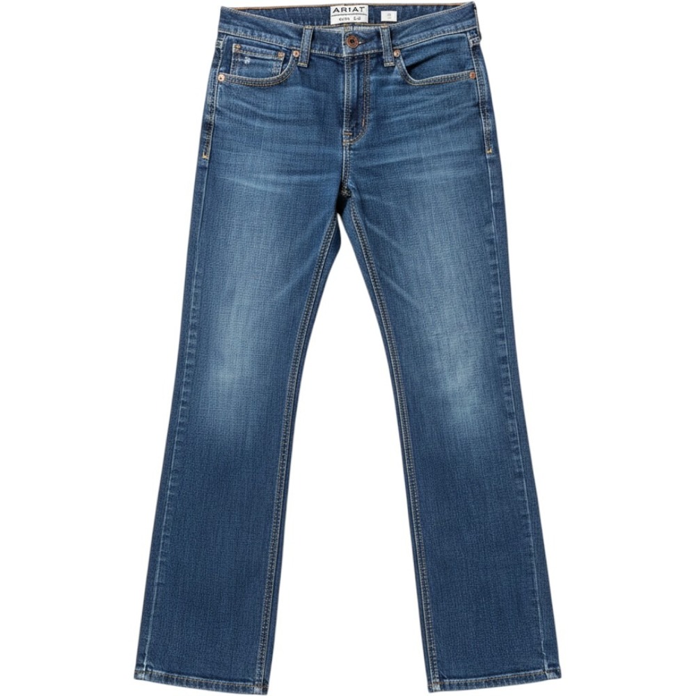 Ariat Relaxed Bootcut Jeans 16 Blue Medium Wash Denim Western Rodeo adjust waist